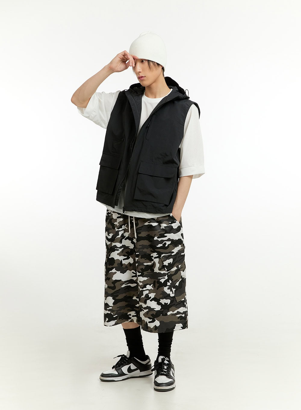 Men's Camo Cargo Bermuda Pants IL418 - Korean Men's Fashion | LEWKIN