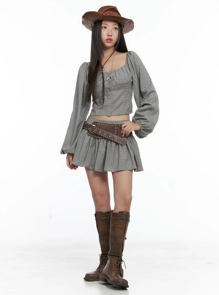 gingham-flounce-mini-skirt-cs503