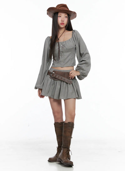 gingham-flounce-mini-skirt-cs503