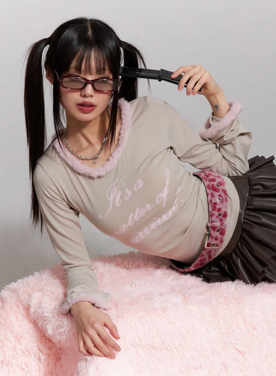 faux-fur-trim-fleece-long-sleeve-top-cd518