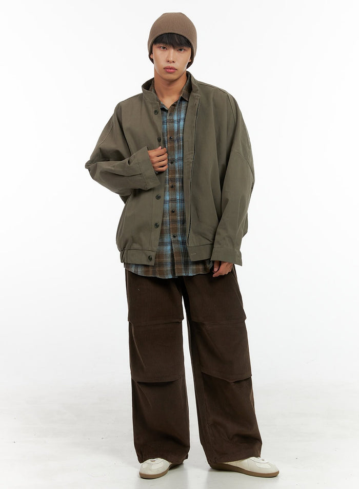 mens-corduroy-pintuck-parachute-pants-brown-is419