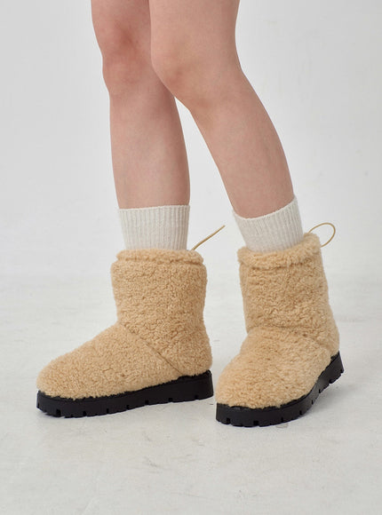 Teddy Drawstring Ankle Boots OD26