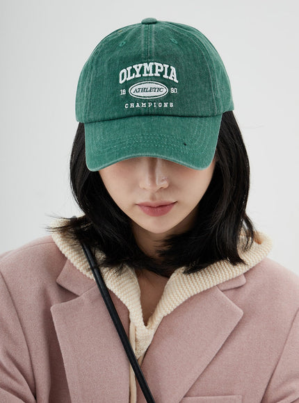 Olympia Lettering Print Baseball Cap ON09