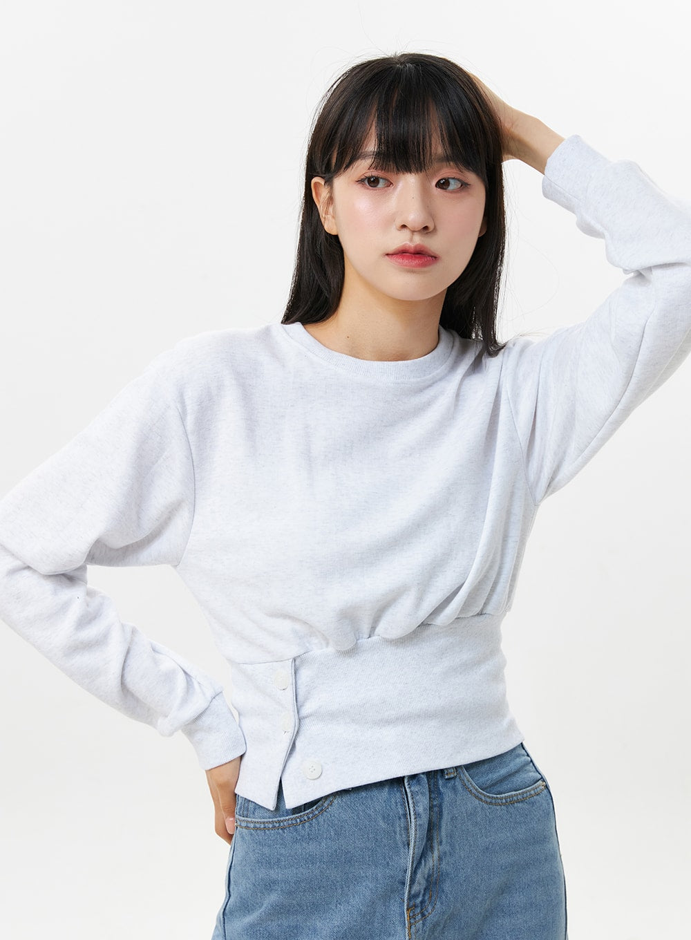 Side Button Sweatshirt OS302