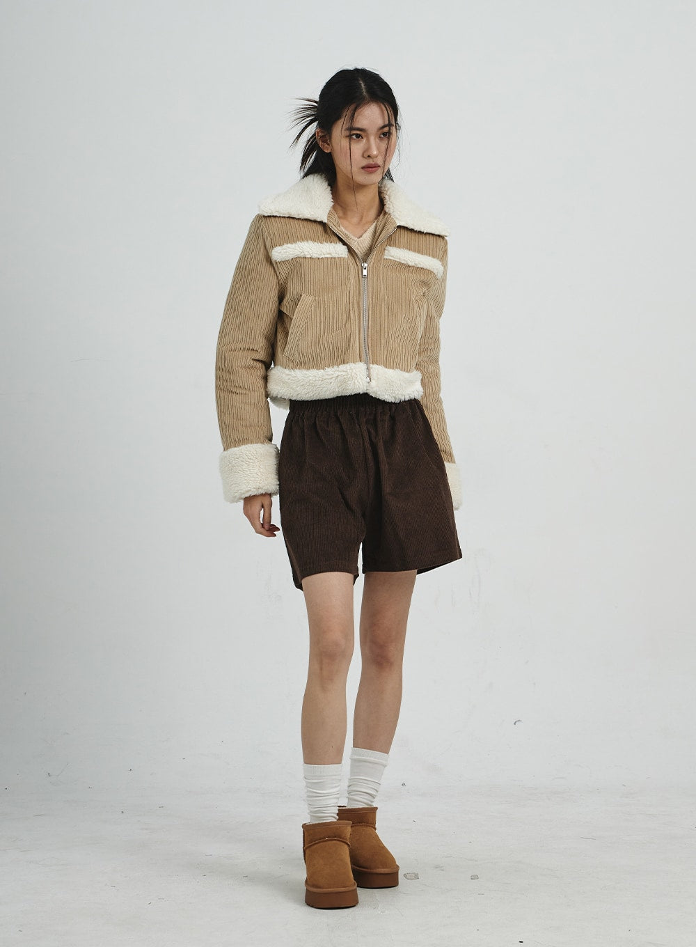 Corduroy Wide Shorts CD07