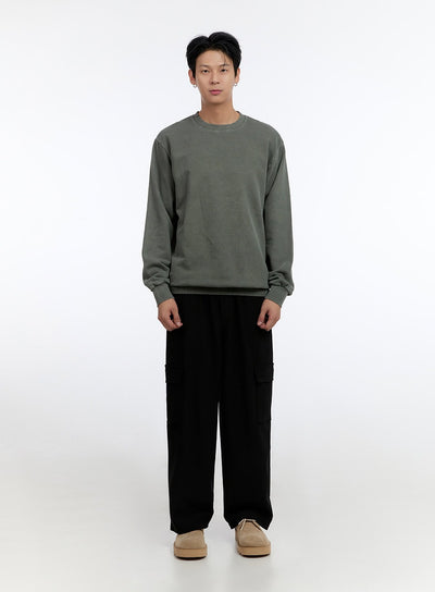 mens-wide-fit-cargo-pocket-pants-io428 / black