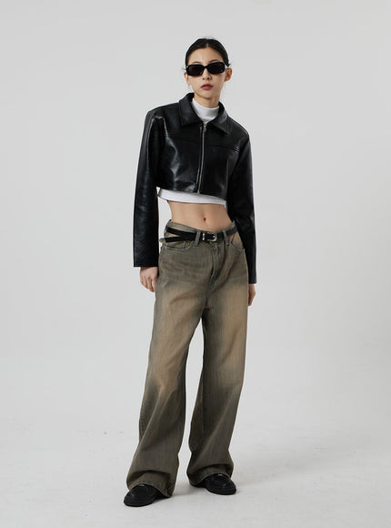 Vintage Wash Baggy Jeans CF307