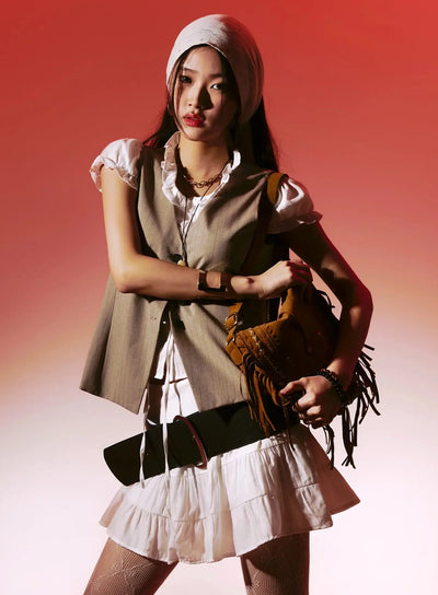 striped-sleeveless-vest-im530 / Beige