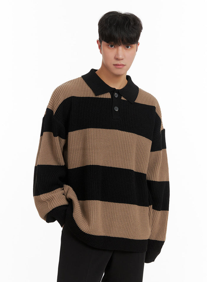 mens-polo-knit-sweater-ia402 / Beige