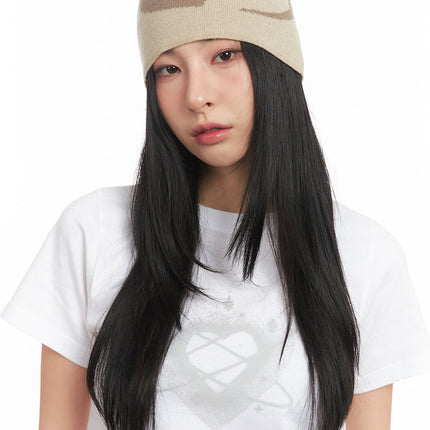 graphic-beanie-cm504 / Beige