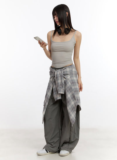 essential-square-neck-cami-crop-top-ca509 / Beige