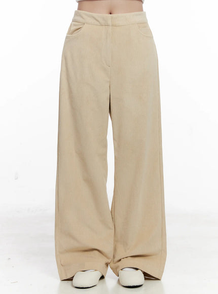 corduroy-wide-leg-pants-co524 / Beige