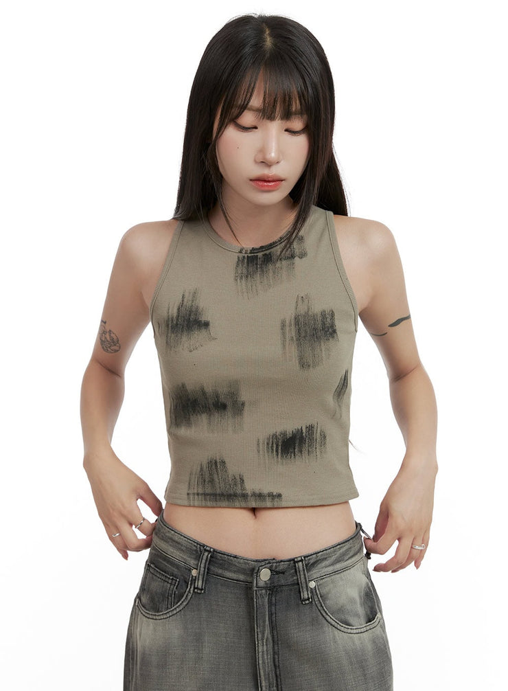 graphic-bliss-tank-top-cl425 / Beige