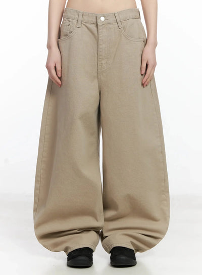 wide-leg-trousers-f516 / Beige