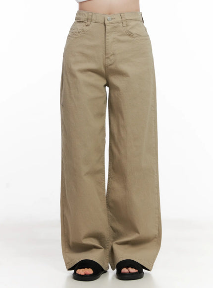 semi-wide-cotton-pants-cl515 / Beige