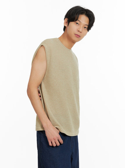 mens-knit-vest-ia402 / Beige