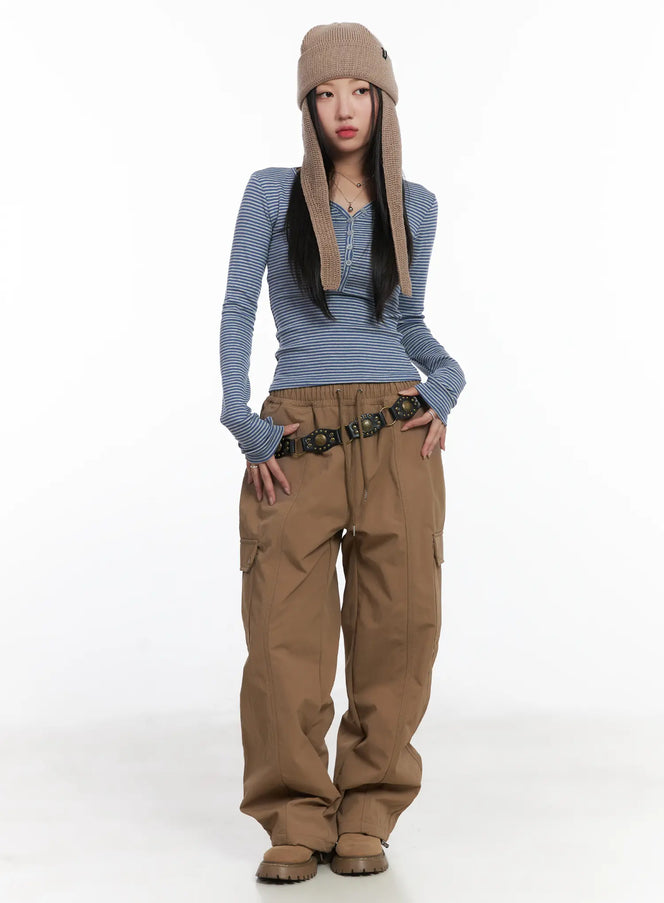 wide-leg-cargo-pants-cd530 / Beige