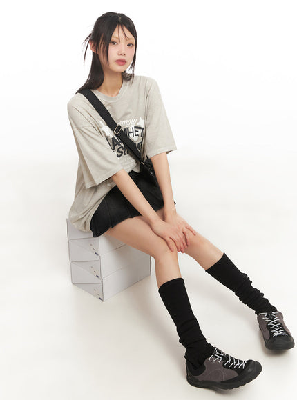 star-graphic-cotton-t-shirt-iy502 / Beige