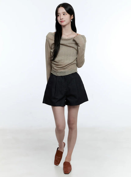 mesh-knit-off-shoulder-and-cami-set-cg513 / Beige