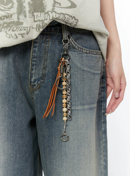 triple-layered-keychain-cy519 / Beige