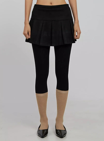 pleated-mini-skirt-ij509 / Black