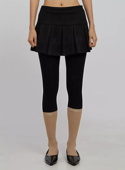pleated-mini-skirt-ij509 / Black