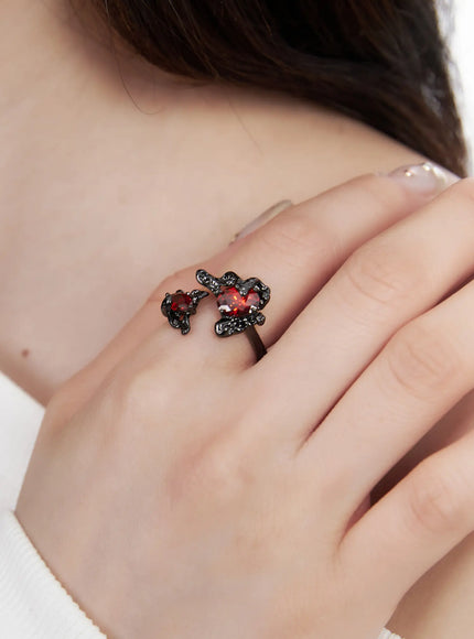 Gothic Red Cubic Ring CF525