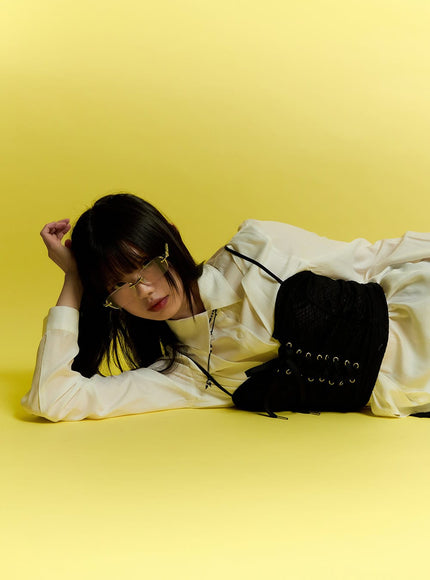 sheer-floral-lace-up-corset-cami-top-cm513 / Black