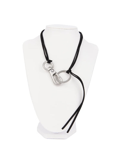 mens-charm-pendant-necklace-iu526 / Black