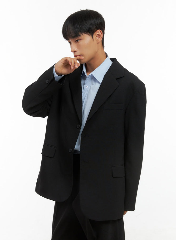 mens-oversized-classic-blazer-is419 / Black