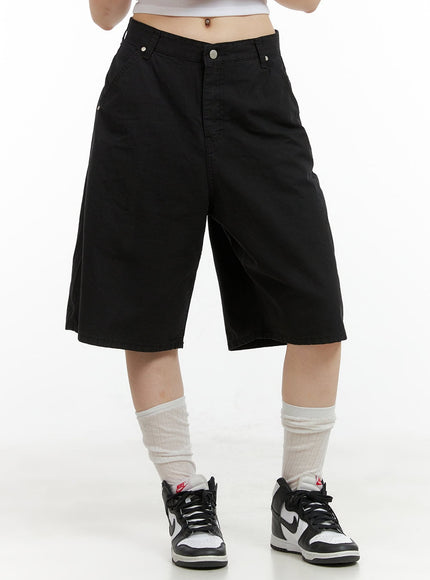 cotton-bermuda-pants-cl422 / Black