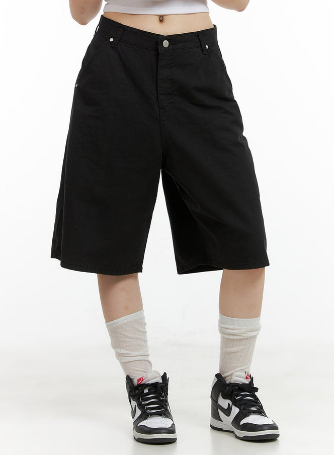 cotton-bermuda-pants-cl422 / Black