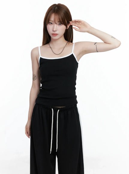 dual-tone-cropped-cami-cs501 / Black