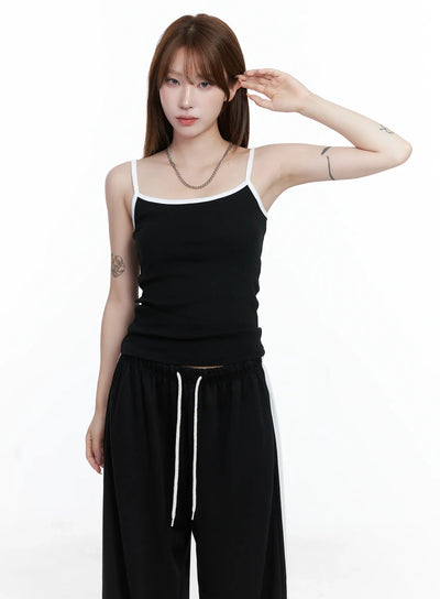 dual-tone-cropped-cami-cs501 / Black
