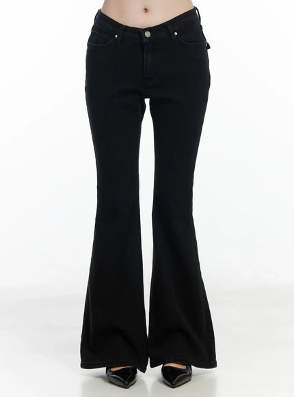 wonwoo-studded-bootcut-jeans-if520 / Black