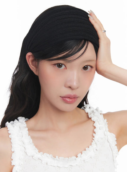 cozy-knit-wide-headband-ic503 / Black