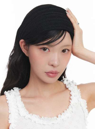 cozy-knit-wide-headband-ic503 / Black