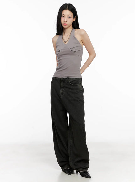 roxy-classic-wide-leg-jeans-cg522 / Black