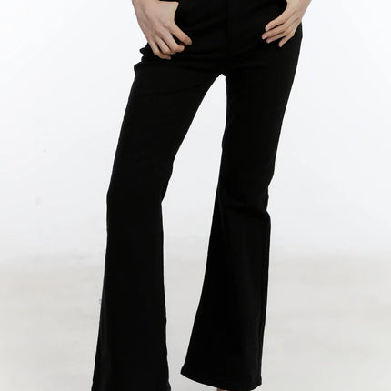 fleece-lined-bootcut-pants-id510 / Black
