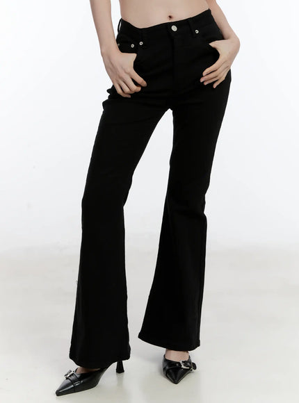 fleece-lined-bootcut-pants-id510 / Black