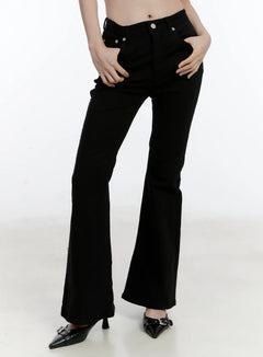 fleece-lined-bootcut-pants-id510 / Black