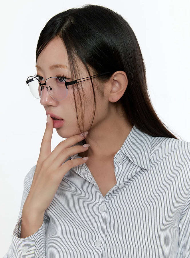 chic-double-bar-minimalist-glasses-cs518 / Black