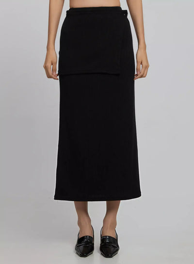 wrap-maxi-skirt-id516 / Black