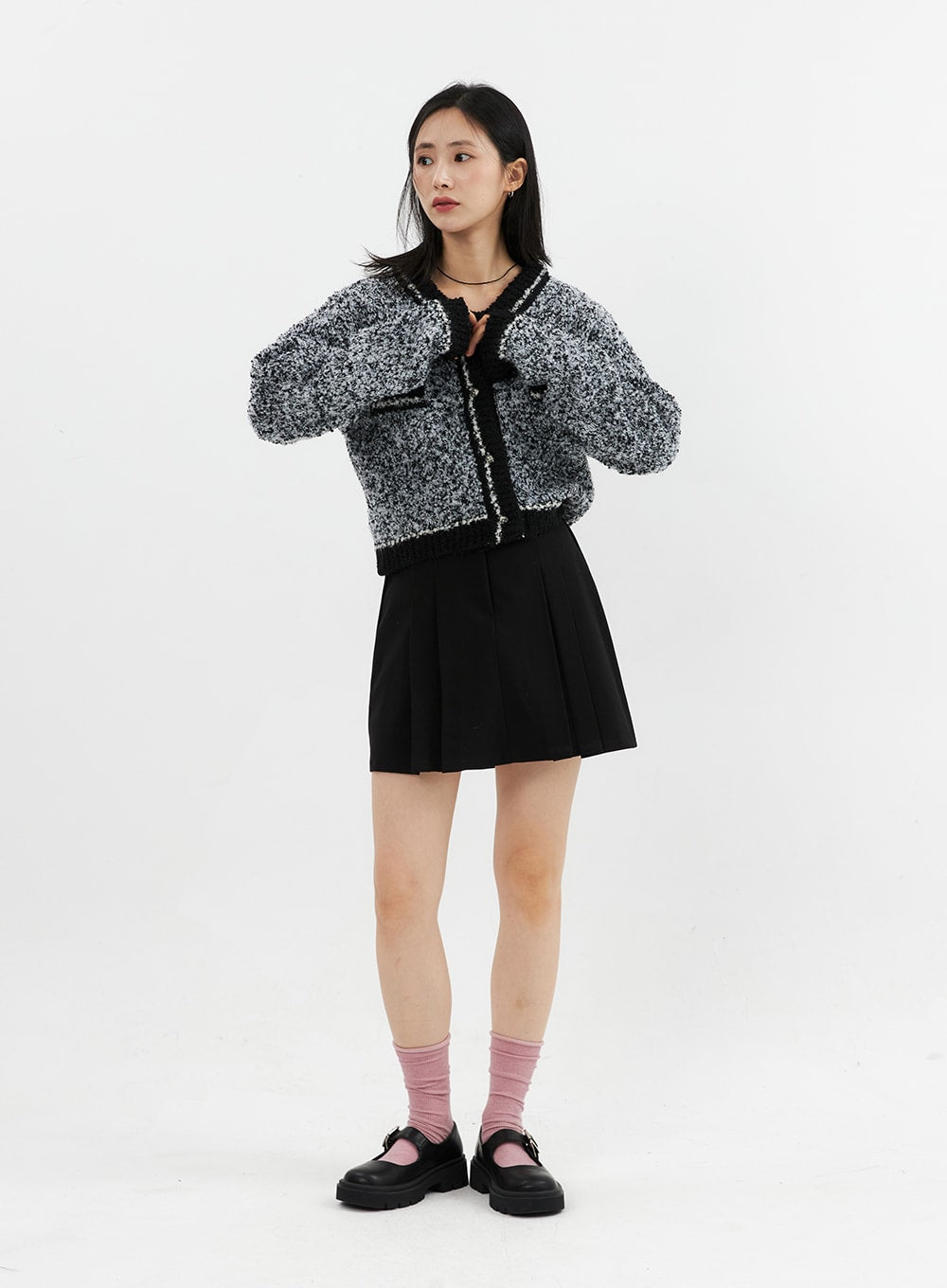 wool-blend-mini-skirt-oo305 / Black