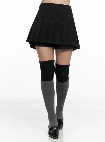 pleated-mini-skort-ig527 / Black