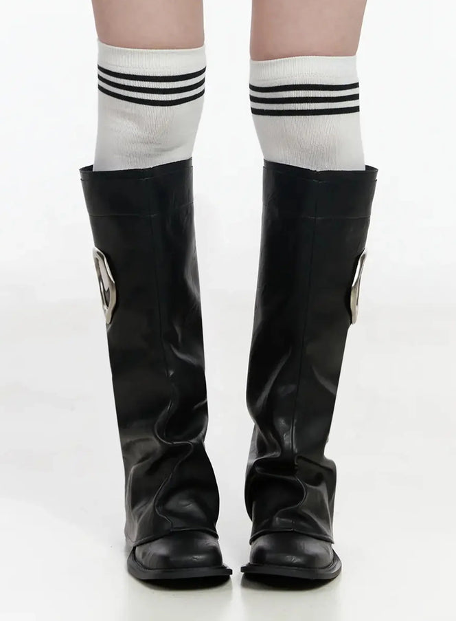 side-cutout-knee-high-boots-ij528 / Black