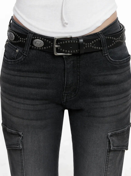 vintage-studded-belt-in514 / Black