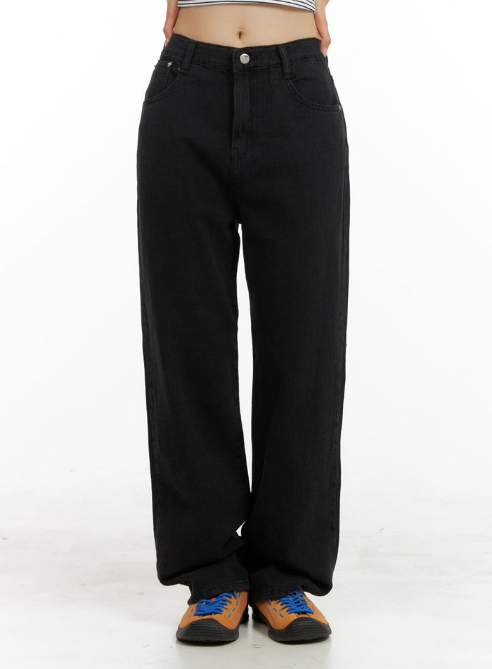 basic-straight-leg-pants-oa423 / Black