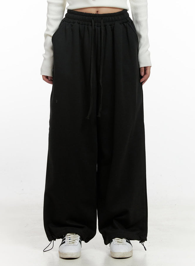 wide-fit-cotton-sweatpants-cn415 / Black