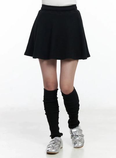 a-line-fleece-lined-mini-skirt-ij529 / Black